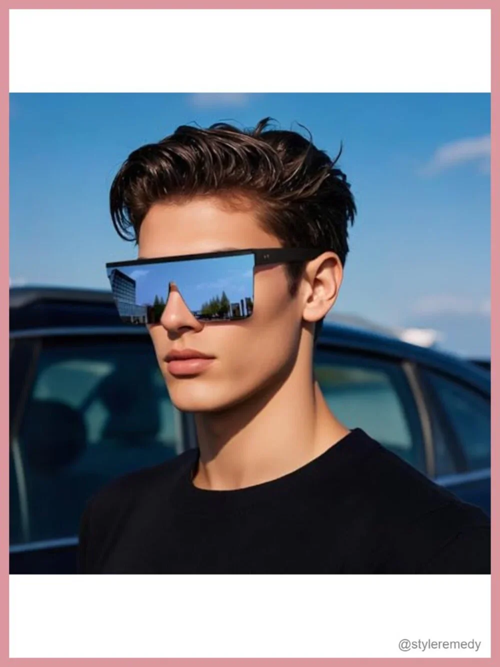 Oversized Square Flat Top Sunglasses for Women Men UV400